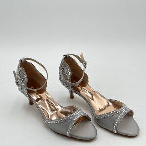 XYD Women's Sandals, Chic Peep Toe, D'Orsay Kitten Low Heels, Rhinestone Studs,